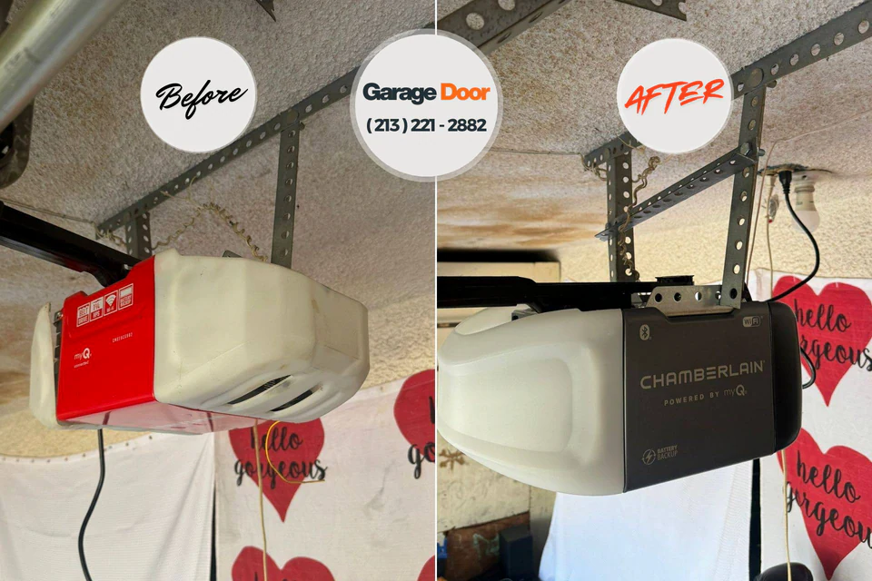 Before and after: garage door repair Titusville, PA